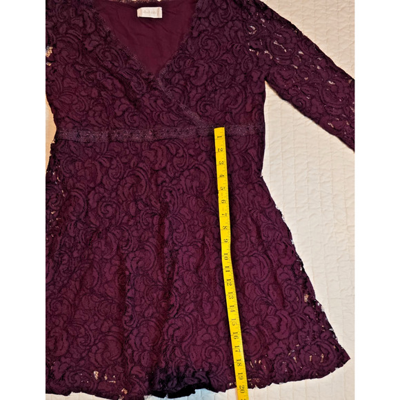 Altar’d State Lace Dress L V-Neck Long Sleeve Flowy Party Cocktail Wedding - Picture 5 of 11